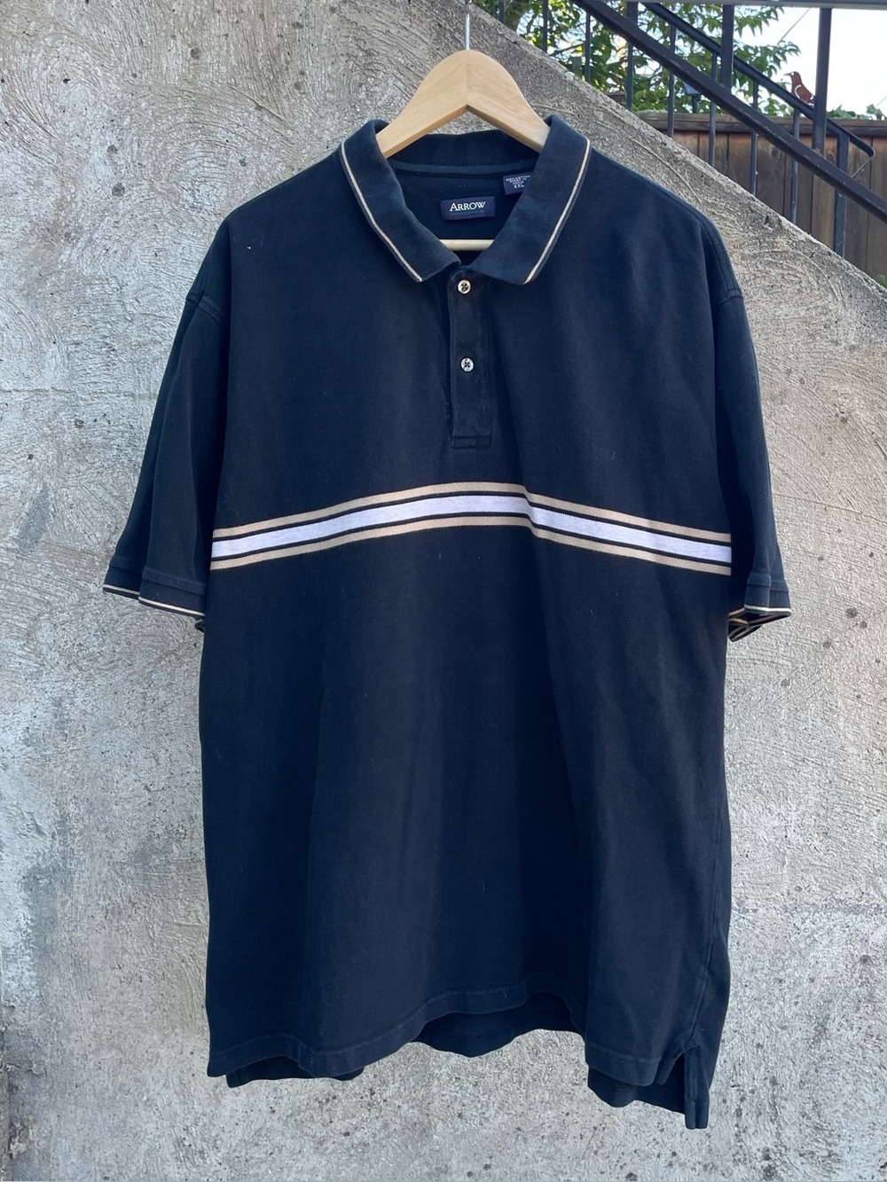 Y2k Arrow stripe skater polo XXL